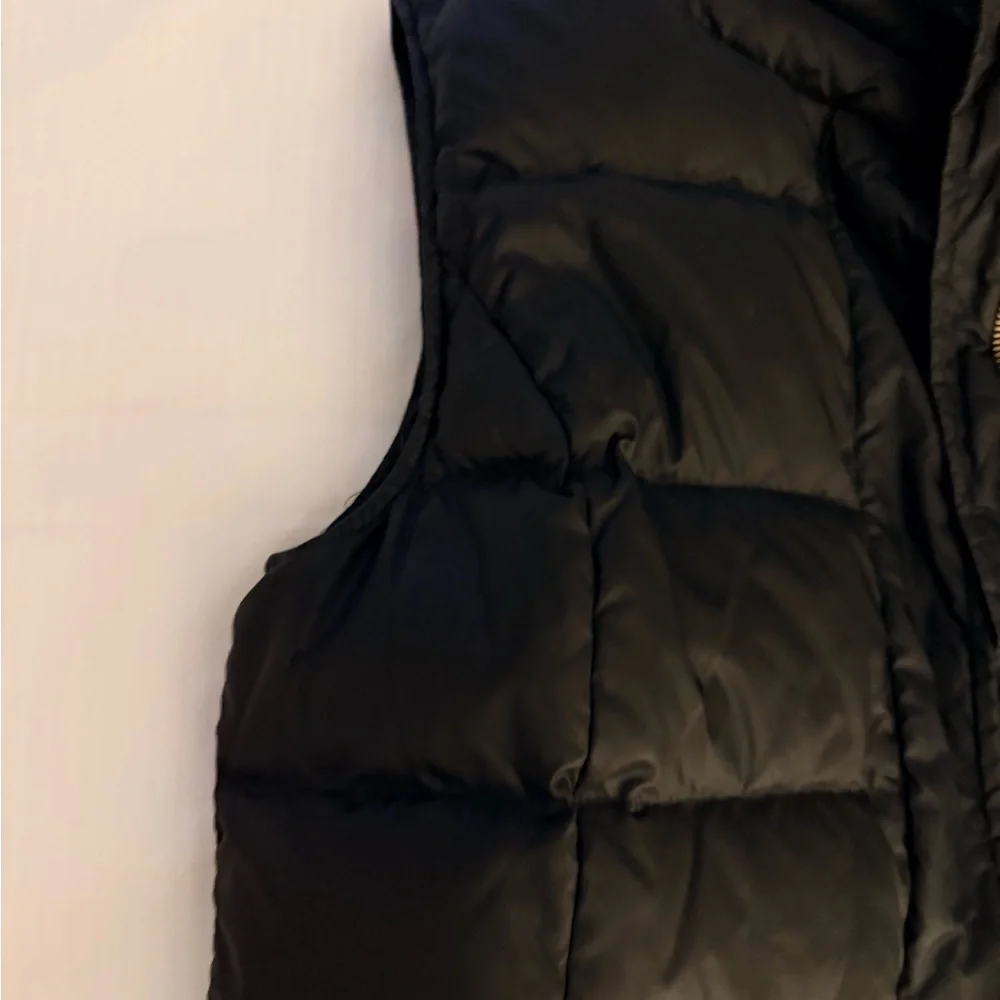 Talbots “long vest” puffer 10” side zips at hem pockets super warm black MEDIUM - Picture 3 of 5